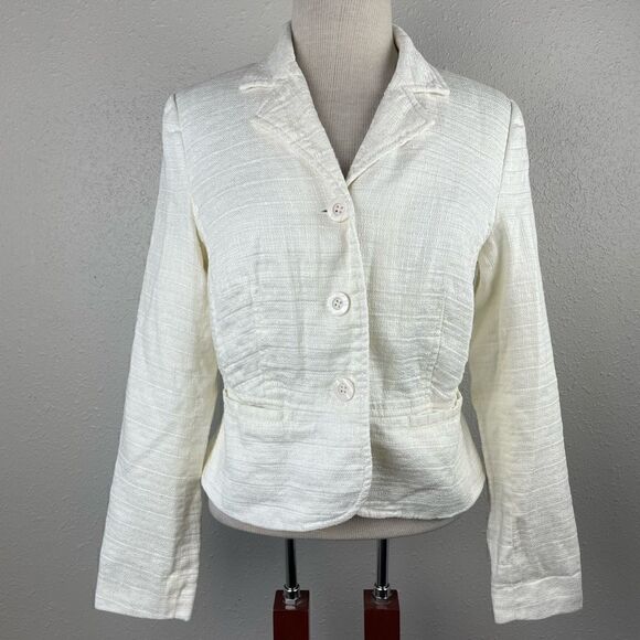 Merona Linen Blend Cropped Dress Jacket Size M EUC - Picture 1 of 6